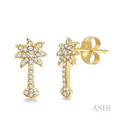 ASHI Palm Tree Diamond Fashion Earrings 63716PPFXERYG