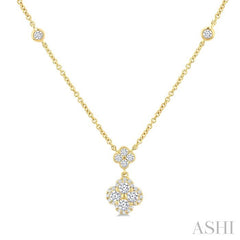 ASHI Clover Diamond Station Necklace 985SHPPFGNKYG