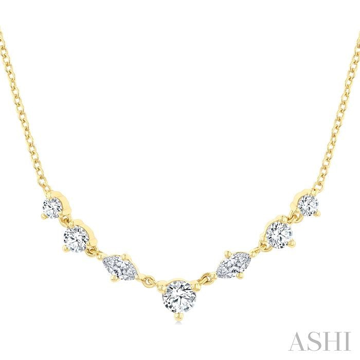 ASHI Mixed Shape Diamond Fashion Necklace 985YHPPFGNKYG