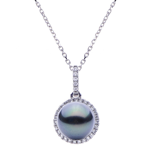Parkplace Pearls 14KT White Gold Tahitian Pearl Pendant 986830/BWH18