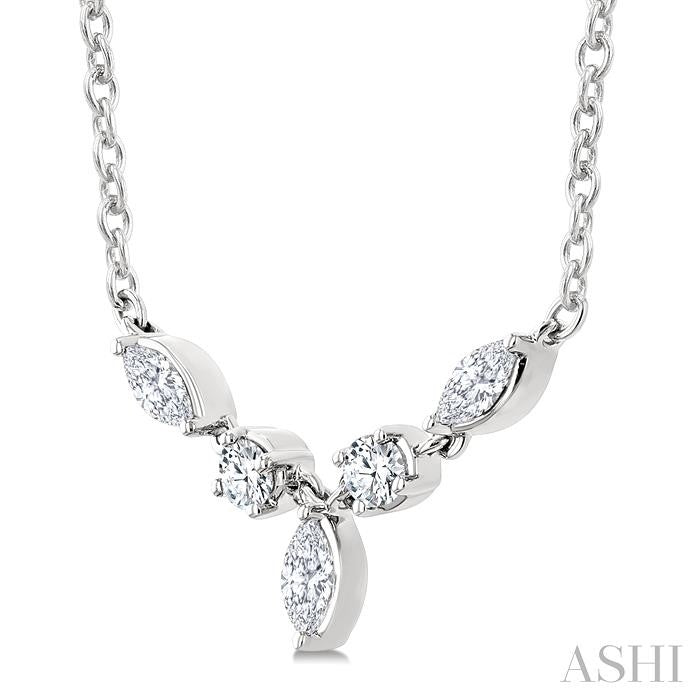 ASHI Marquise & Round Shape Diamond Fashion Necklace 986YUPPFGNKWG