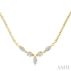 ASHI Marquise & Round Shape Diamond Fashion Necklace 986YUPPFGNKYG