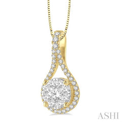 ASHI Pear Shape Lovebright Diamond Pendant 98733PPFGPDYW