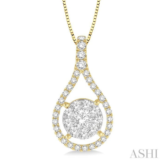ASHI Pear Shape Lovebright Diamond Pendant 98733PPFGPDYW