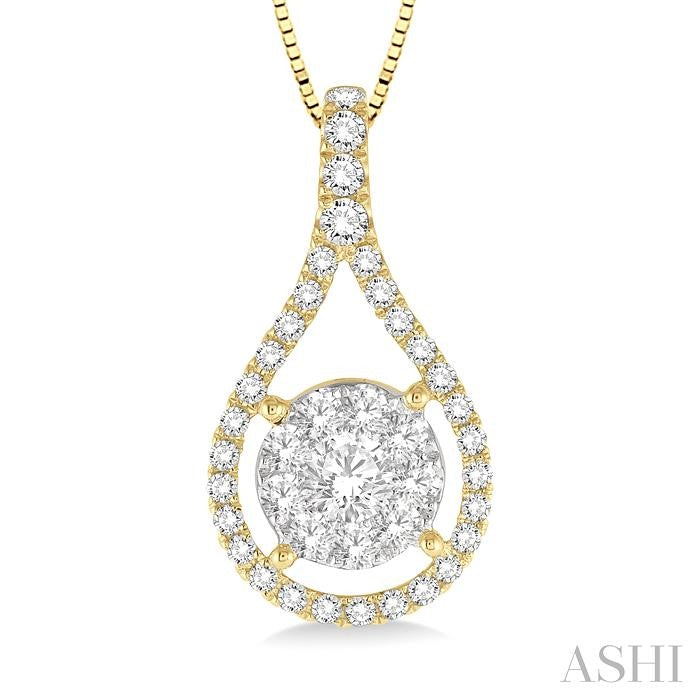ASHI Pear Shape Lovebright Diamond Pendant 98733PPFGPDYW