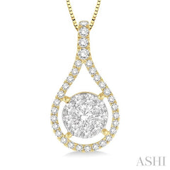 ASHI Pear Shape Lovebright Diamond Pendant 98733PPFGPDYW