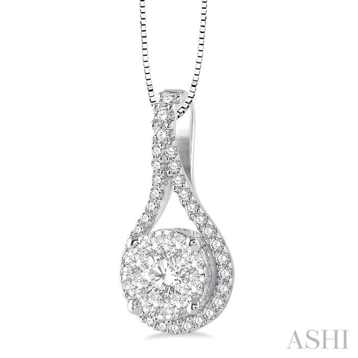 ASHI Pear Shape Lovebright Diamond Pendant 98733PPFHPDWG