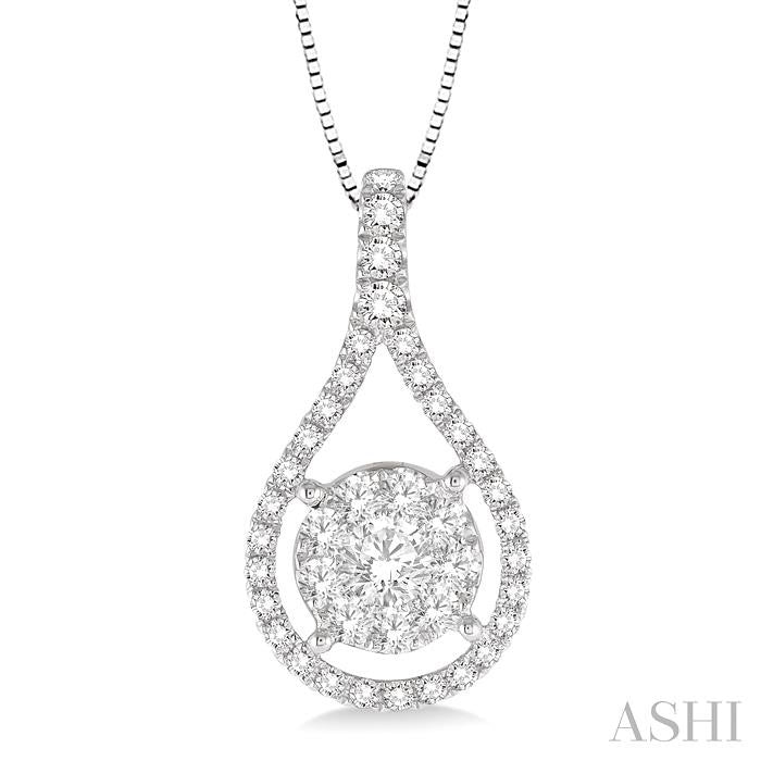 ASHI Pear Shape Lovebright Diamond Pendant 98733PPFHPDWG