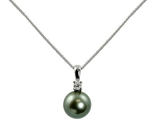 Parkplace Pearls 14KT White Gold Tahitian Pearl Pendant 987547/BWH18-1