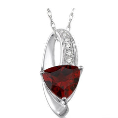 Parkplace Jewelers Trillion Shape Gemstone & Diamond Pendant 61009PPTSPDGTWG