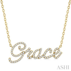 ASHI Script 'Grace' Diamond Name Necklace 989W0PPTSNKYG