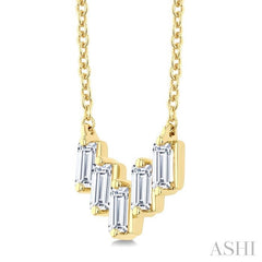 ASHI Baguette Diamond Fashion Necklace 989YQPPFGNKYG