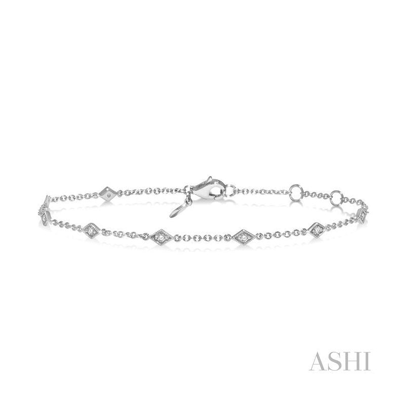 ASHI Kite Diamond Station Chain Bracelet 701C0PPTGWG