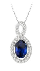 Parkplace Jewelers Oval Shape Gemstone & Halo Diamond Pendant 58508PPTSPDSPWG