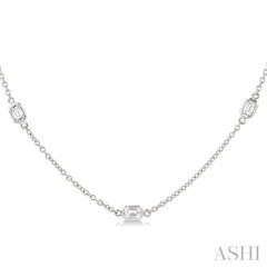 ASHI Emerald Shape Diamond Station Necklace 990A1PPFGNKWG-OC