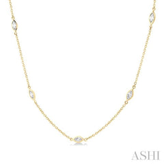 ASHI Marquise Shape Diamond Station Necklace 990A1PPFGNKYG-MQ