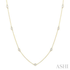 ASHI Oval Shape Diamond Station Necklace 990A1PPFGNKYG-OV