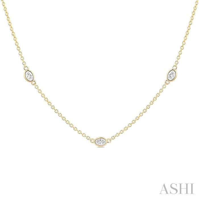 ASHI Oval Shape Diamond Station Necklace 990A1PPFGNKYG-OV