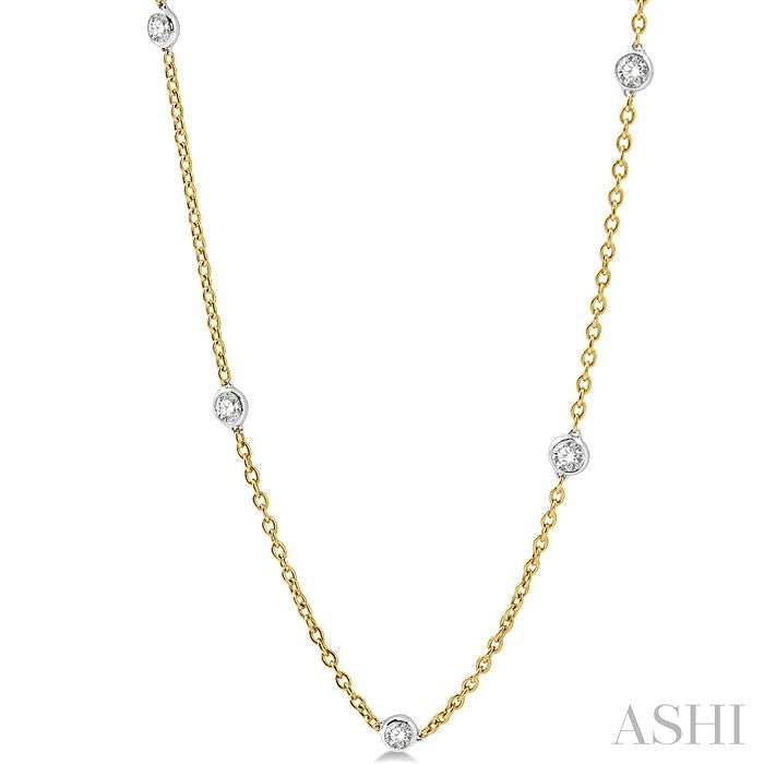ASHI Diamond Station Necklace 990A1PPFGNKYW-1.50