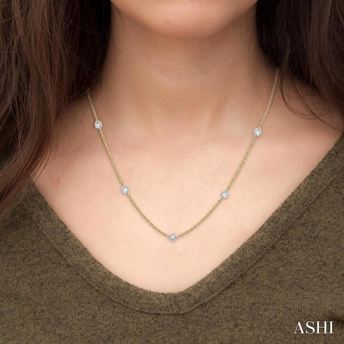 ASHI Diamond Station Necklace 990A1PPFGNKYW