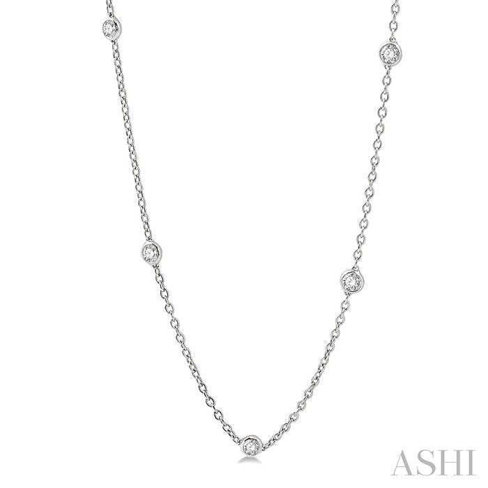ASHI Diamond Station Necklace 990A1PPFHNKWG-1.50