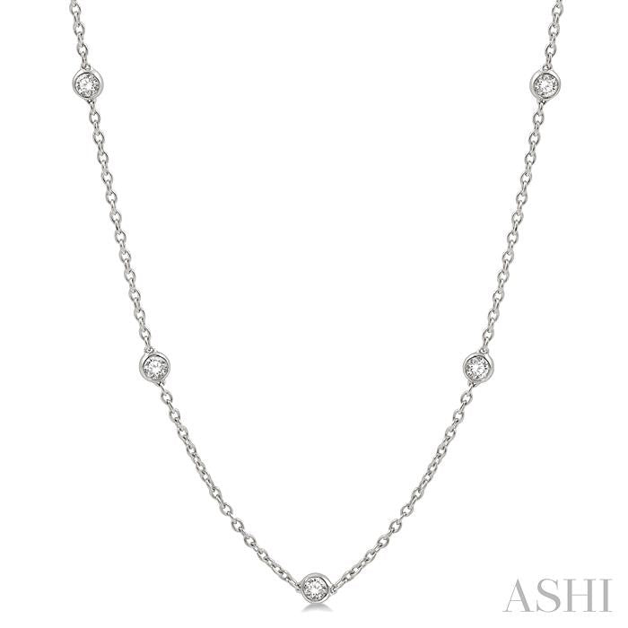 ASHI Diamond Station Necklace 990A1PPFHNKWG-1.50