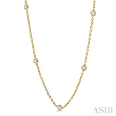 ASHI Diamond Station Necklace 990A1PPFHNKYG-1.50