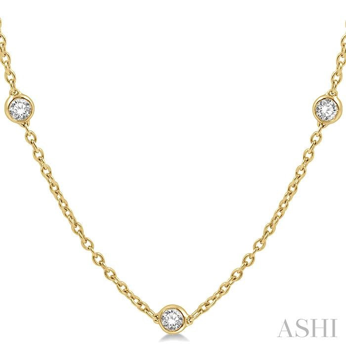 ASHI Diamond Station Necklace 990A1PPFHNKYG-1.50