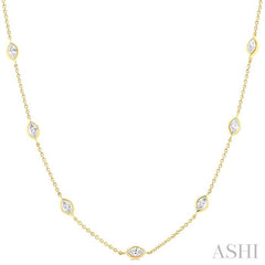 ASHI Marquise Shape Diamond Station Necklace 990A2PPFGNKYG-MQ