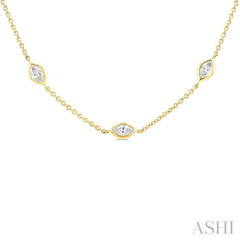 ASHI Marquise Shape Diamond Station Necklace 990A2PPFGNKYG-MQ