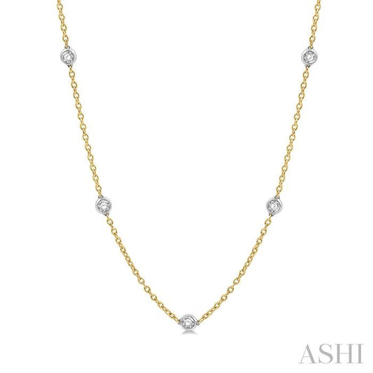 ASHI Diamond Station Necklace 990A2PPFGNKYW