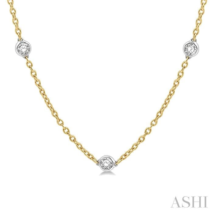 ASHI Diamond Station Necklace 990A2PPFGNKYW