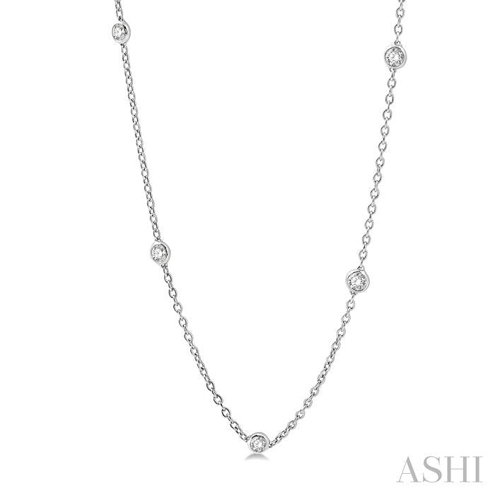 ASHI Diamond Station Necklace 990A2PPFHNKWG