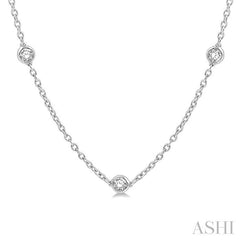 ASHI Diamond Station Necklace 990A2PPFHNKWG