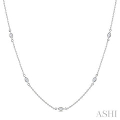 ASHI Marquise Shape Diamond Station Necklace 990AHPPFGNKWG-MQ