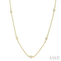 ASHI Marquise Shape Diamond Station Necklace 990AHPPFGNKYG-MQ