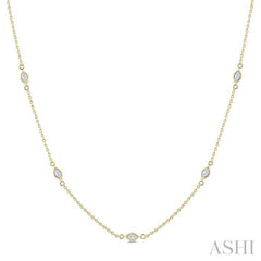 ASHI Marquise Shape Diamond Station Necklace 990AHPPFGNKYG-MQ