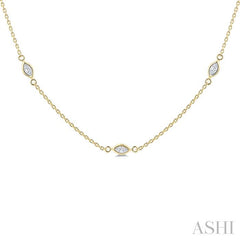 ASHI Marquise Shape Diamond Station Necklace 990AHPPFGNKYG-MQ