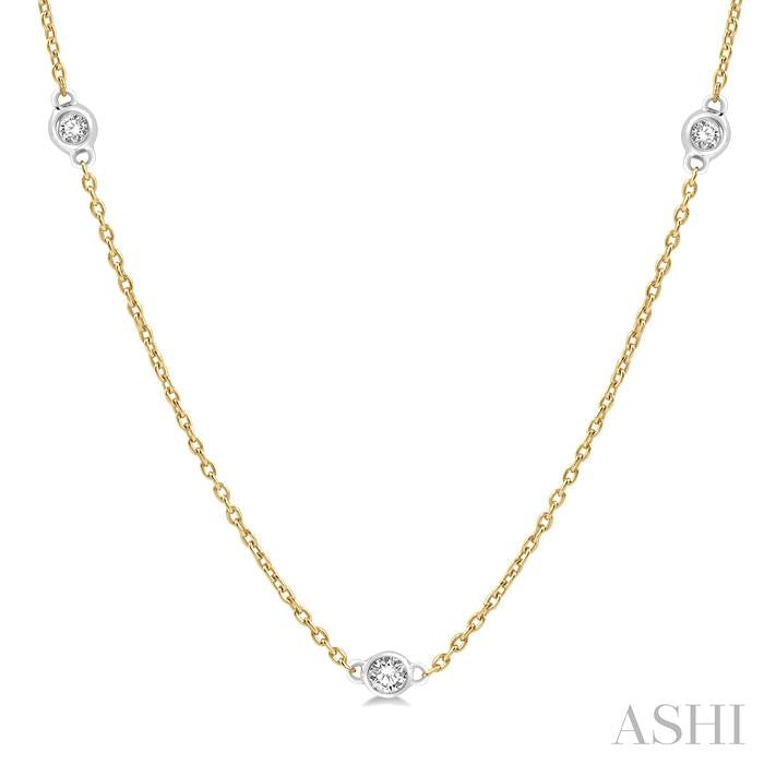 ASHI Diamond Station Necklace 990AQPPFGNKYW