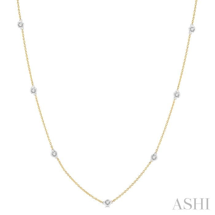 ASHI Diamond Station Necklace 990AUPPFGNKYW