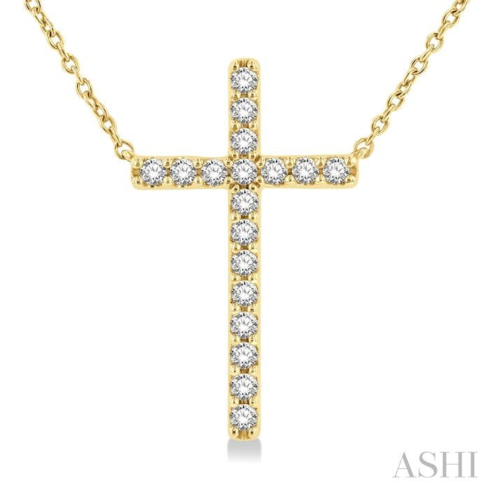 ASHI Cross Diamond Fashion Station Necklace 990DHPPTGNKYG