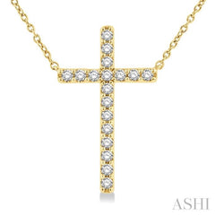 ASHI Cross Diamond Fashion Station Necklace 990DHPPTGNKYG