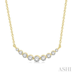 ASHI Graduated Diamond Fixed Smile Necklace 990HHPPFGNKYG