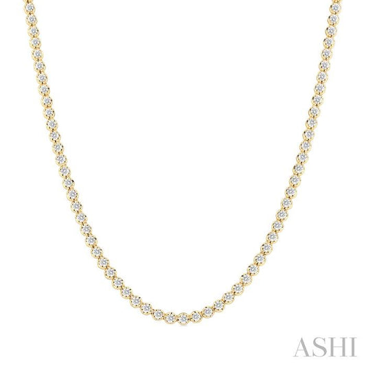 ASHI Illusion Diamond Tennis Necklace 990Q5PPFGNKYG