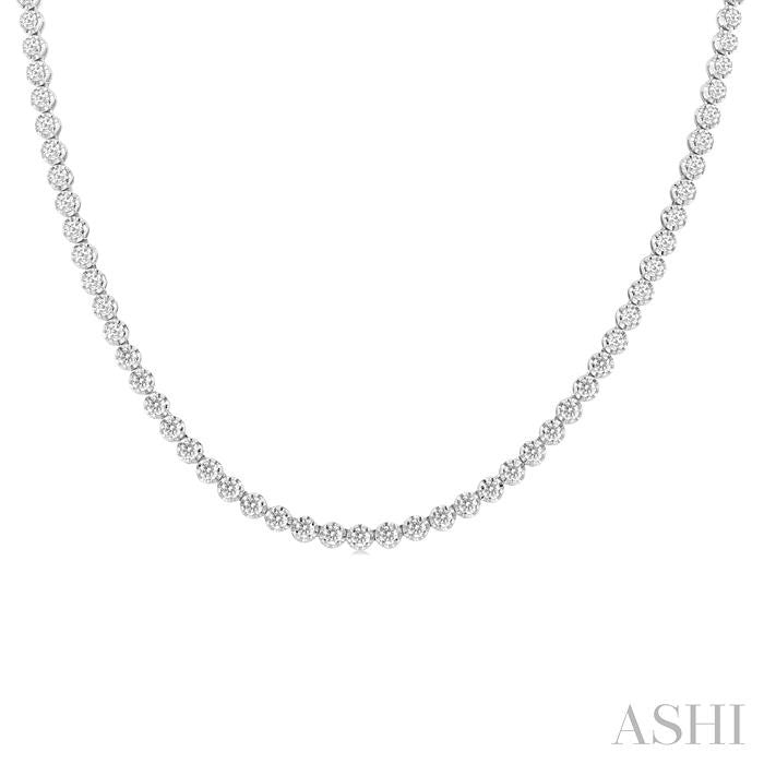 ASHI Illusion Diamond Tennis Necklace 990Q7PPFGNKWG