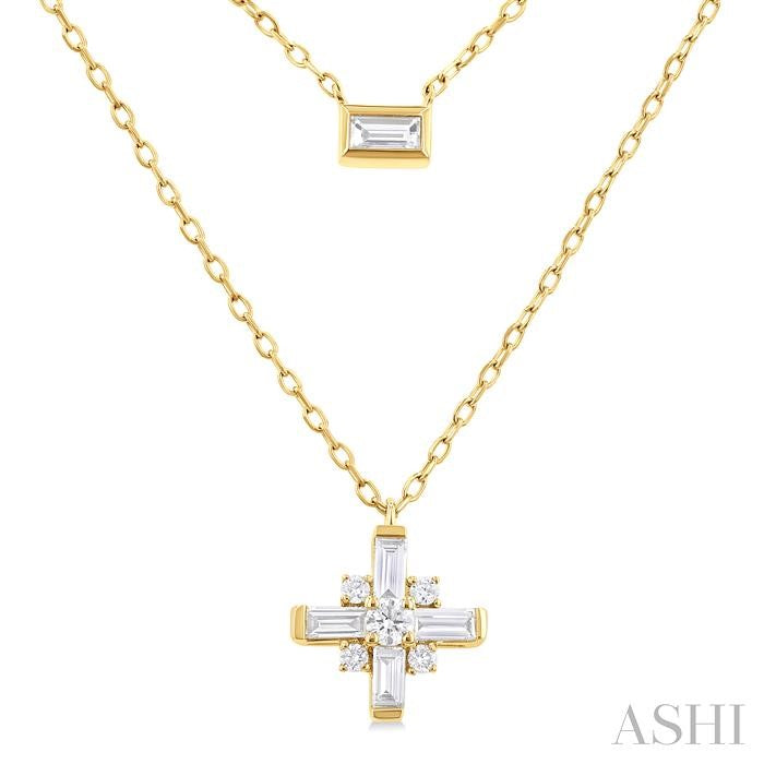 ASHI Baguette Diamond Layered Necklace 990VUPPFGNKYG
