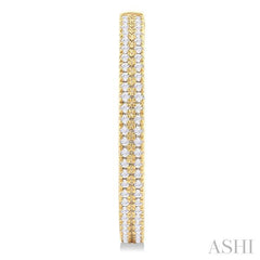 ASHI Double Row Diamond Half Hoop Earrings 990W5PPTGERYG