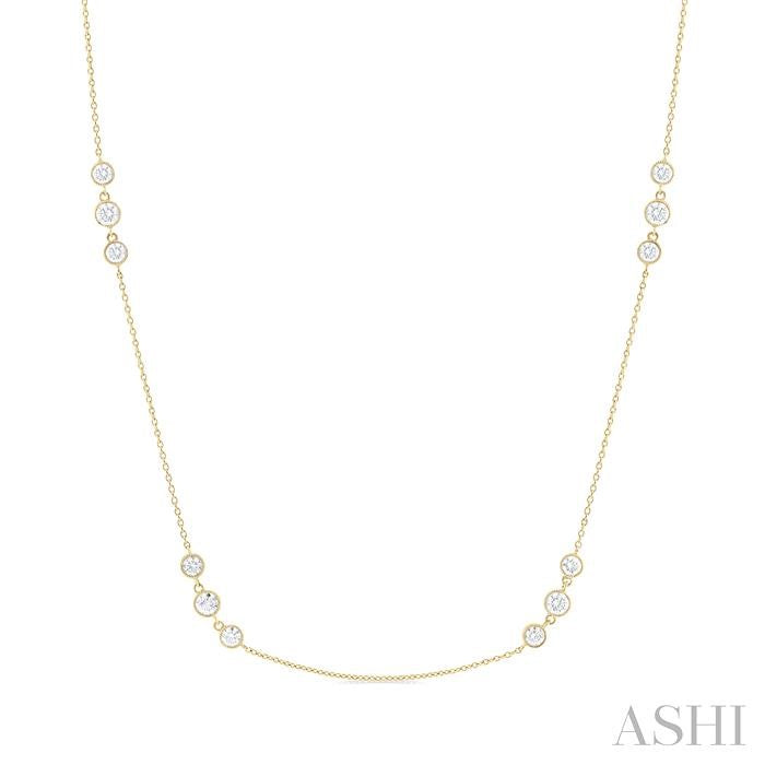 ASHI 3 Stone Diamond Station Necklace 991D1PPFGNKYG-1.50