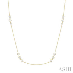 ASHI 3 Stone Diamond Station Necklace 991D1PPFGNKYG-1.50