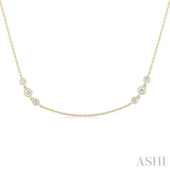 ASHI 3 Stone Diamond Station Necklace 991D1PPFGNKYG
